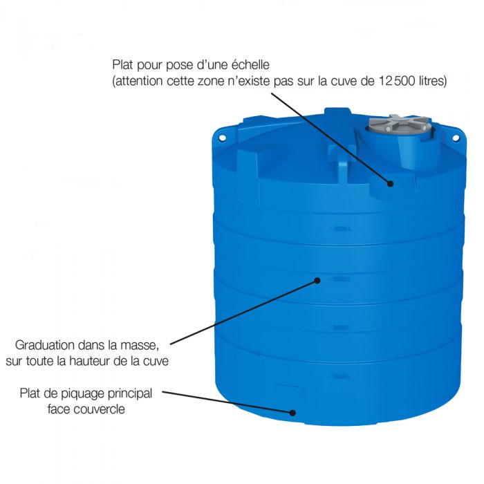Réservoir d'eau vertical / Plat