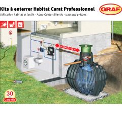 KIT DE RECUPERATION EAU DE PLUIE A ENTERRER HABITAT CARAT PROFESSIONNEL 8500 LITRES REF 377166
