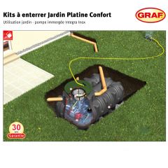 KIT RECUPERATION EAU DE PLUIE A ENTERRER JARDIN PLATINE CONFORT 7500 LITRES  REF 390160